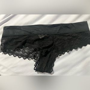 Victoria’s Secret Pink NWT black lace cheeky panty. $40 OBO